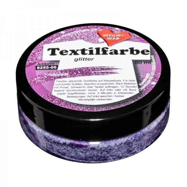 Textilfarbe, glitter, 50ml, violett