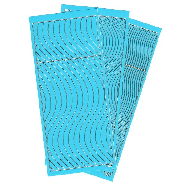Sticker, Schwung-Linien, 3 Bogen, hellblau
