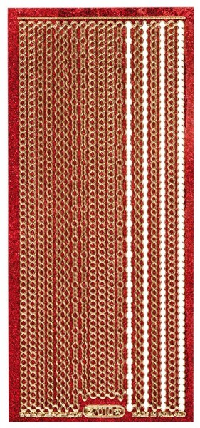 Microglitter-Sticker, Perlen-Bordüren, 3mm, rot