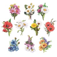 3-D Motive, Wiesenblumen, 6,5-11,5cm, 10 Motive