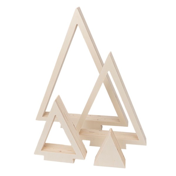 Tannen-Podeste & -Aufsteller, Rohlinge aus Holz, 10cm bis 39cm hoch, 4 Stück