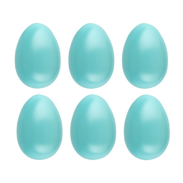 Deko-Eier, Ø 4,5cm, 6cm hoch, pastelltürkis, 6 Stück