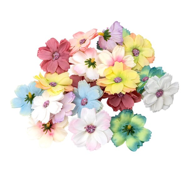 Deko-Blüten, Farbmix 11, Ø 5cm, verschiedene Farben, 22 Stück