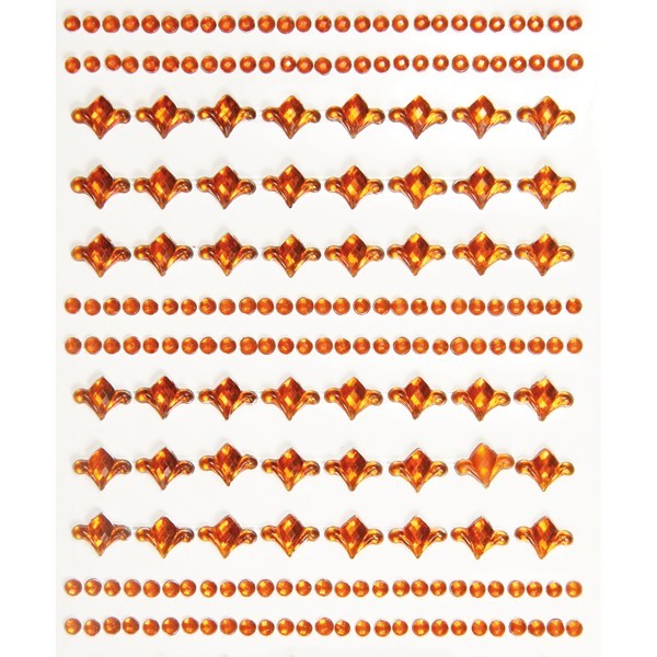 Ornament-Glitzerstein-Bordüren, selbstklebend, Design 1, orange