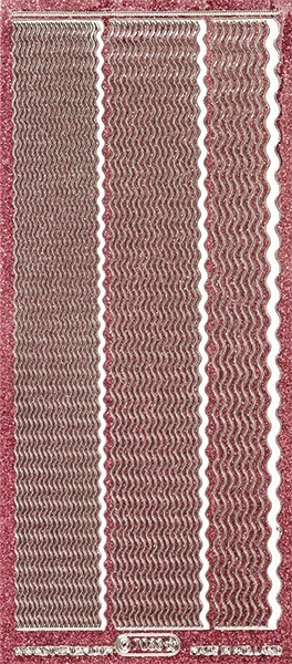 Microglitter-Sticker, Wellen-Linien, 3 Breiten, rosa