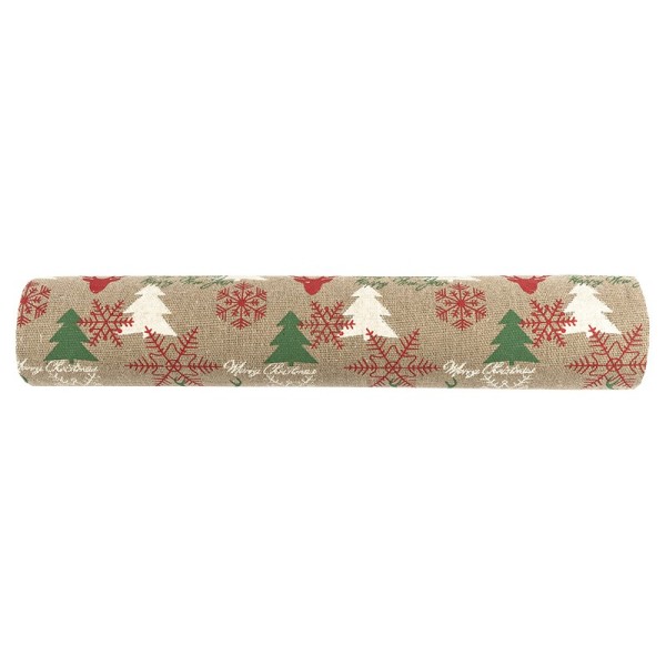 Deko-Stoff, Weihnachten, 28cm breit, 3m lang, auf Rolle, hellbraun