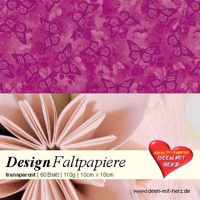 Design Faltpapier, transparent, 10 x 10 cm, 60 Blatt