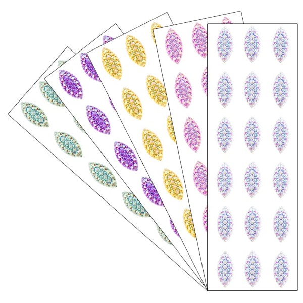 Kristallkunst, Schmuckstein Navette 2, 10cm x 30cm, selbstklebend, verschiede...