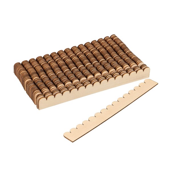 Holzstäbchen, einseitiger Wellenrand, 14,8cm lang, natur, 40 Stück