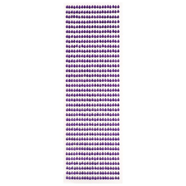 Glitzerstein-Bordüren, selbstklebend,Tropfen, 6x4mm, violett