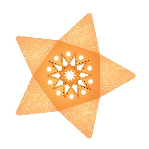 Stern-Stanzformen für 3-D Leuchtstern, 12 Stück, Design 6