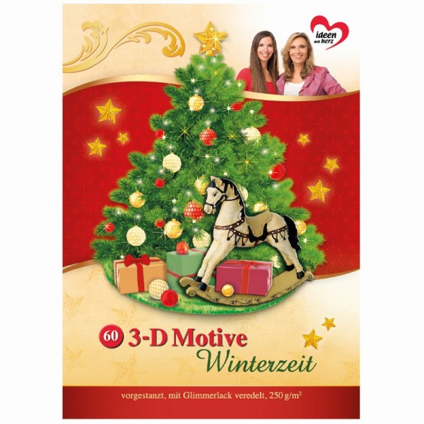 Bastelbuch: Winterzeit 3-D Motive, 60 Motive auf 20 Stanzbogen, DIN A4