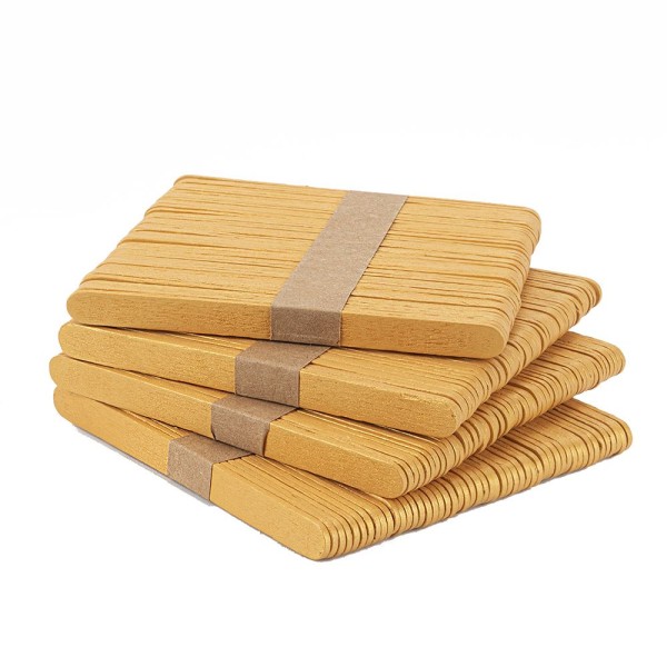 Holzstäbchen metallic, 11,4cm lang, 1cm breit, gold, 200 Stück