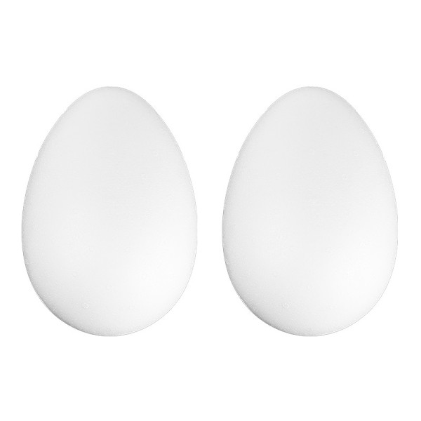 Styropor-Eier, 2-teilig, 16 cm hoch, Ø 11 cm, 2 Stück