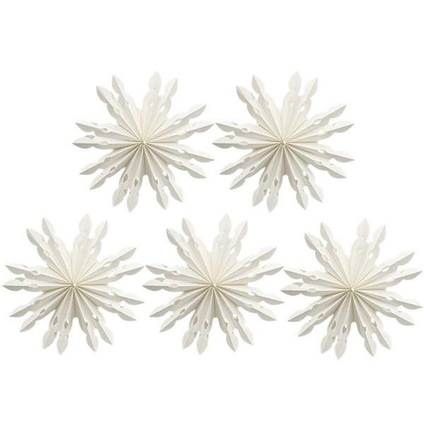 Faltelemente, Sternenblüte 4, für 5 Sternenblüten, Perlmuttpapier, creme, 120g/m², 40 Stück