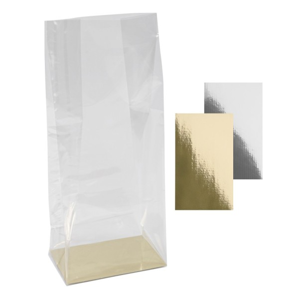 Blockbodenbeutel, 11cm x 7cm, 27cm hoch, mit Einlegeboden, 30 Stück
