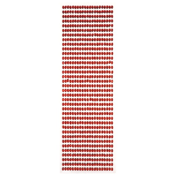Glitzerstein-Bordüren, selbstklebend, oval, 6x4mm, rot