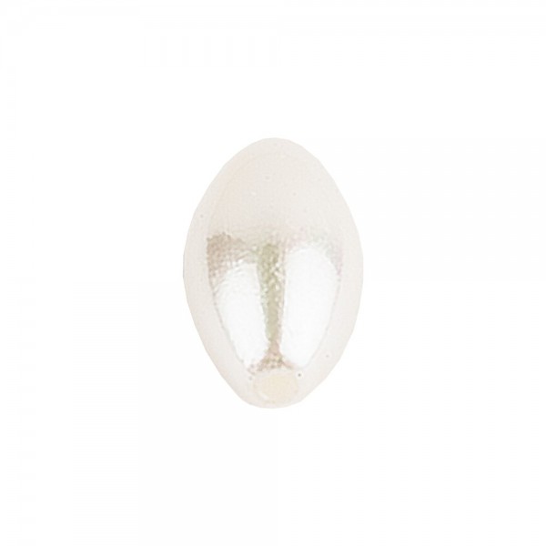 Perlen, Oval 3, 1cm x 1,9cm, perlmutt-creme irisierend, 75 Stück