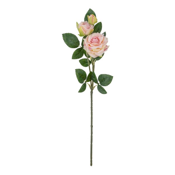 Blütenbusch, mit 3 Rosen, 38cm lang, 3 roséfarbene Blüten in versch. Größen