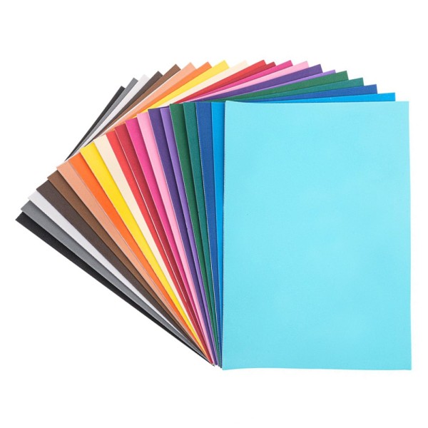 Moosgummi, selbstklebend, DIN A4, 2mm, 20 verschiedene Farben, 20 Bogen