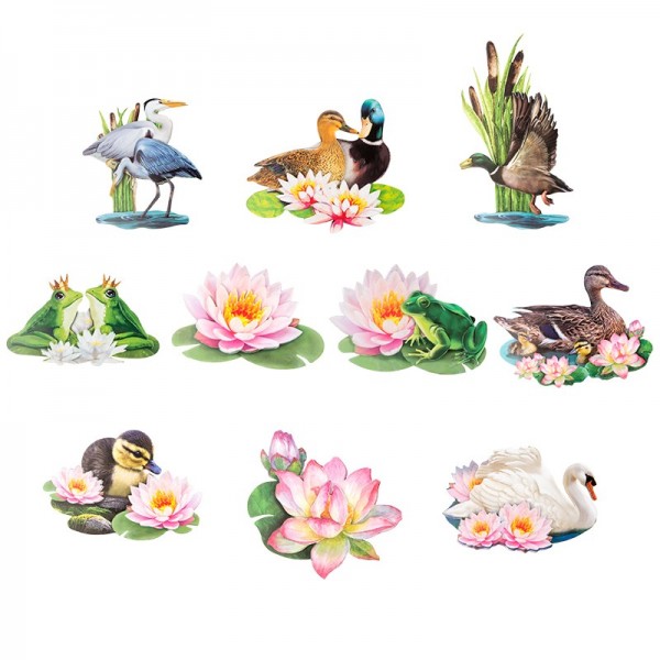 3-D Motive, Teich-Idylle, 6-11,5cm, 10 Motive