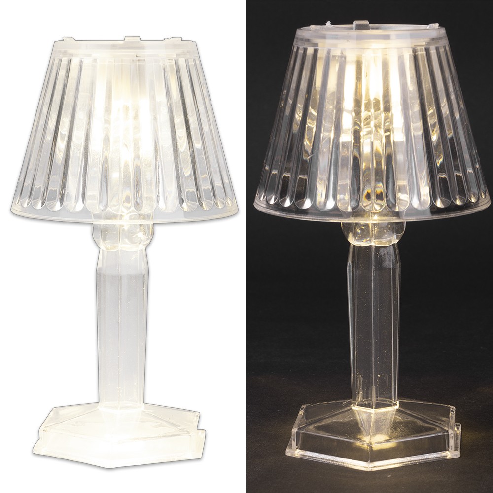 LED Mini Tischleuchte warm weiß in Kristall Optik - konisch / 12 cm - Kleine  moderne Deko Tisch Lampe