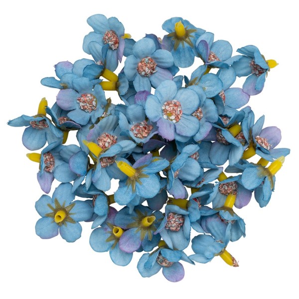 Deko-Blüten, Blütenköpfe, Ø 2,5cm, blau-violett, 50 Stück