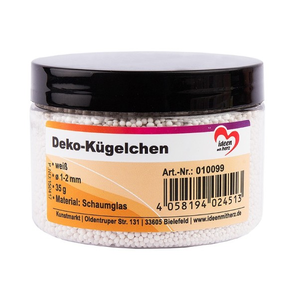 Deko-Kügelchen, weiß, Ø 1-2mm, 35g