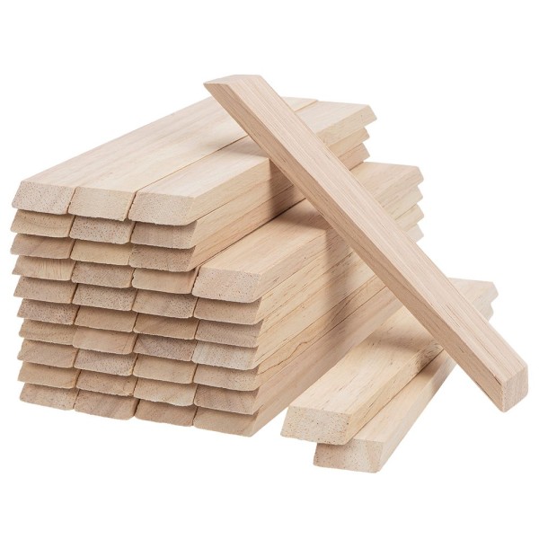 Bastelklötzchen, mit Gehrungsschnitt 1, 16cm x 2,3cm x 0,8cm, glatt geschliffen, 40 Stück
