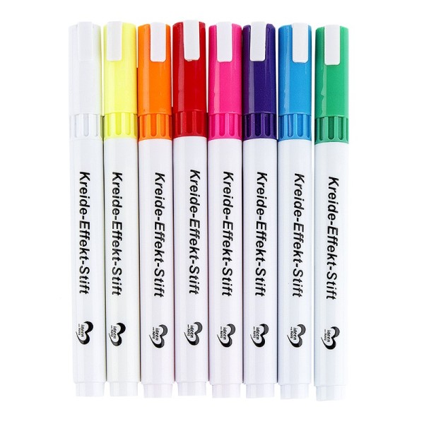 Kreide-Effekt-Stifte, verschiedene Farben, 8 Stück