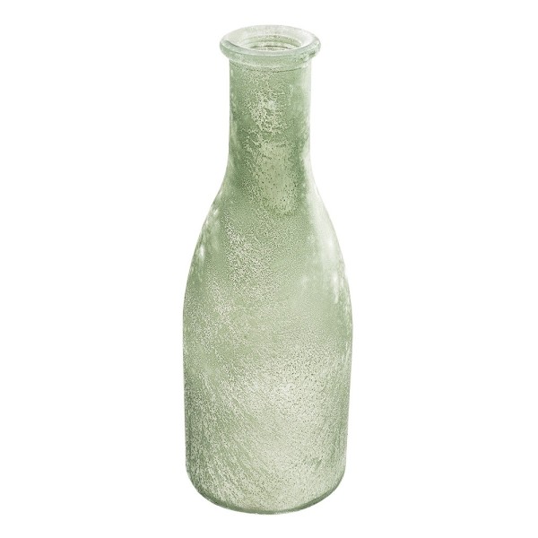 Deko-Flasche, Ø 6cm, 18cm, grün-weiß