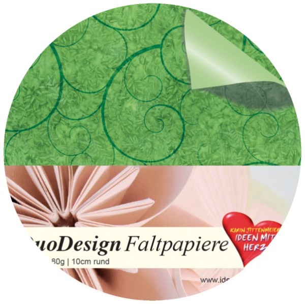 DuoDesign Faltpapier, rund, 10 cm Ø, 60 Blatt