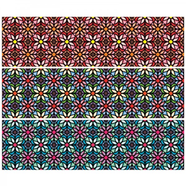 Zauberfolien "Tiffanyeffekt Blumen", Schrumpffolien für Ø10cm, 9cm hoch, 6 Stück