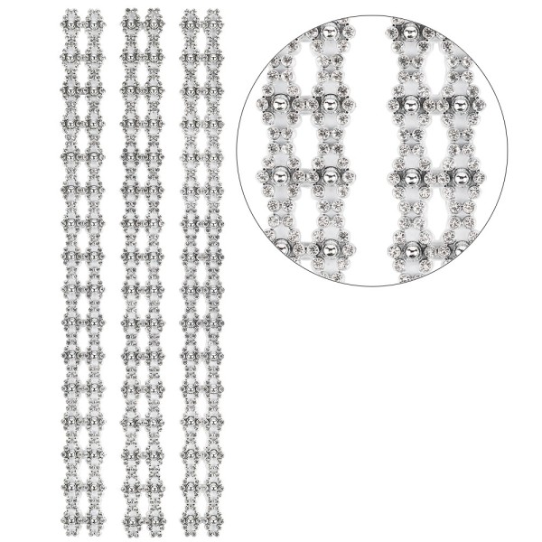 Premium-Schmuck-Bordüren, Bracelet 13, selbstklebend, 29cm, mit Glaskristalle, silber