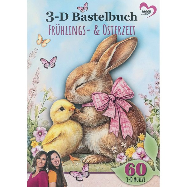 3-D Bastelbuch, Frühling- & Osterzeit, DIN A4, 250g/m², 20 Stanzbogen mit 60 3-D Motiven