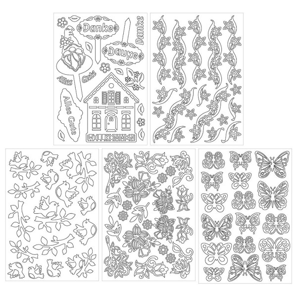 Holz-Laserbogen, Sommer, DIN A4, beidseitig klebend, 2,5mm stark, 5 Bogen