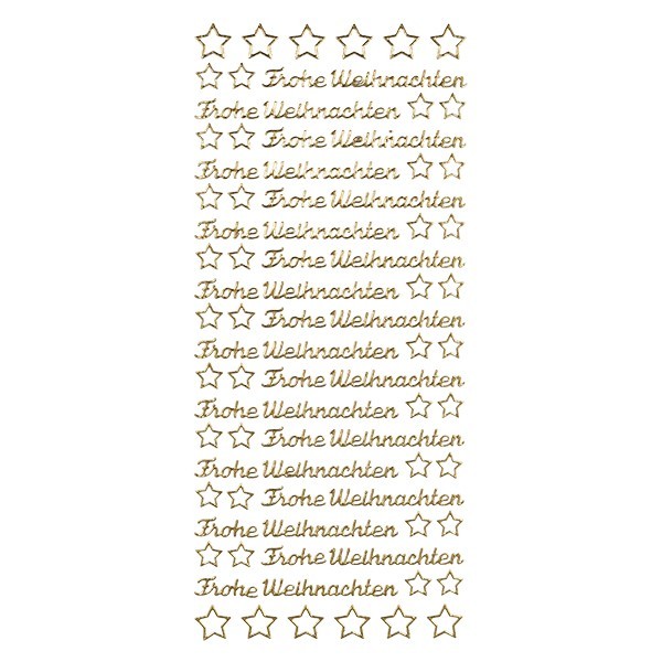Sticker, Frohe Weihnachten & Sterne, gold