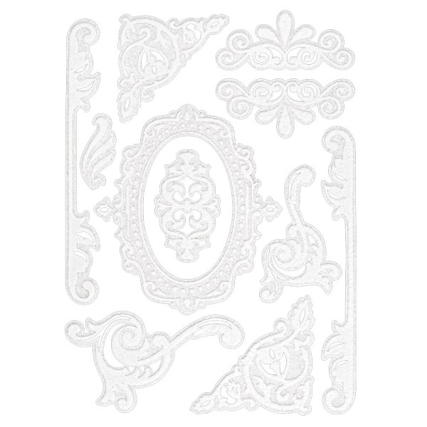 Velours-Stickerbogen, 15cm x 11cm, Ornamentik, Design 12