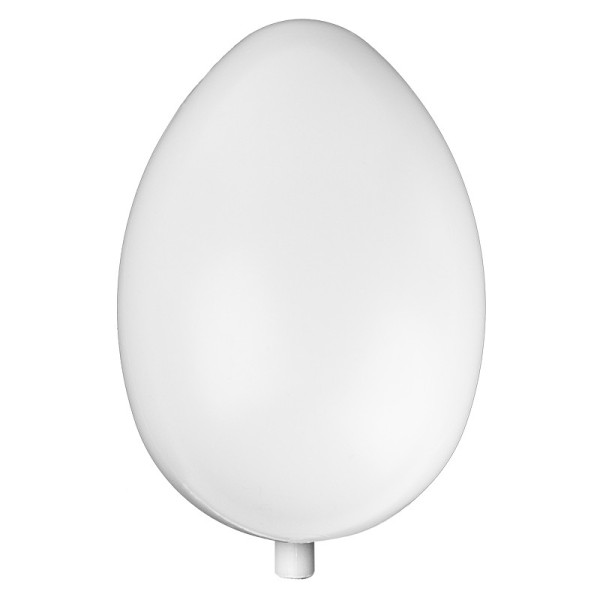 Kunststoff-Ei mit Loch, 24cm hoch, Ø 17cm, weiß, mit Stutzen