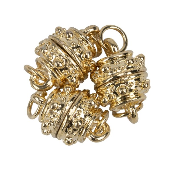 Magnet-Verschlüsse, Design 2, Ø10mm, goldfarben, 3 Stück