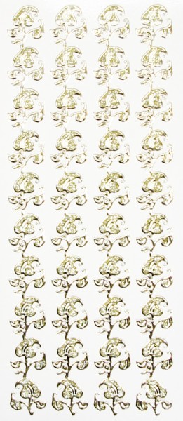Microglitter-Sticker, Blütenbordüre, gold