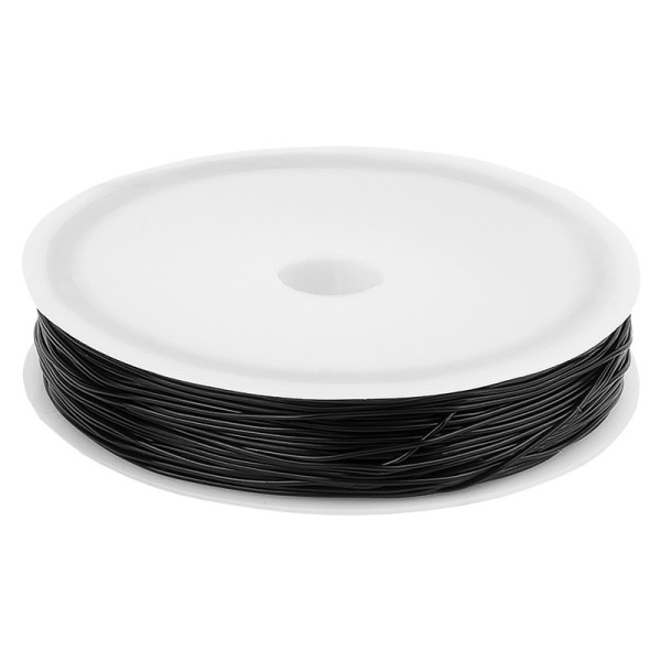 Schmuckband, elastisch, Ø 0,6mm, 20m, schwarz