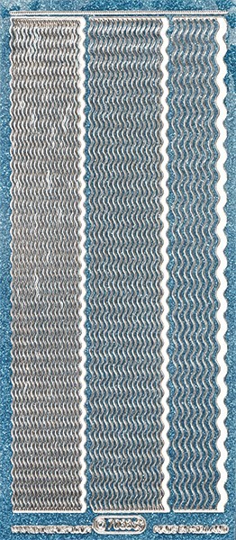 Microglitter-Sticker, Wellen-Linien, 3 Breiten, türkis