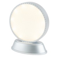LED-Relaxleuchte, Rundform, Ø 11,7cm, Diamant-Lichteffekt-Folie, 10 LEDs, Warmweiß, silber