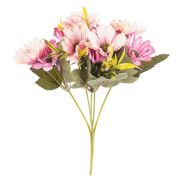 Blütenbusch, Margeriten, 28cm hoch, 10 große Blüten Ø 4cm, Rosatöne