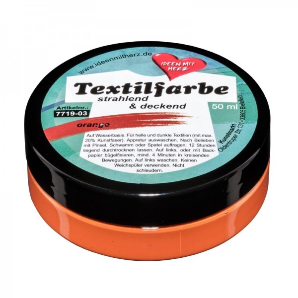 Textilfarbe, strahlend & deckend, 50ml, orange