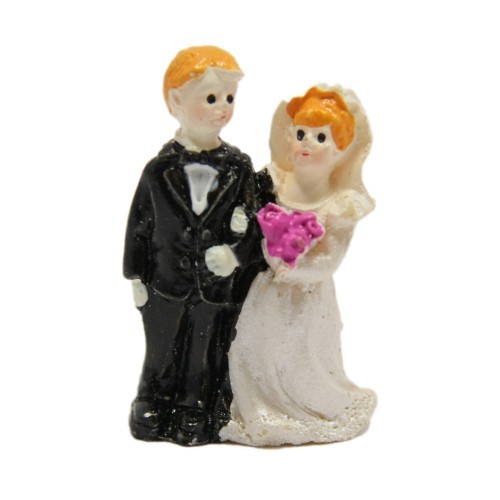 Deko-Hochzeitspaare, Steinharz, 4cm, 6er Set