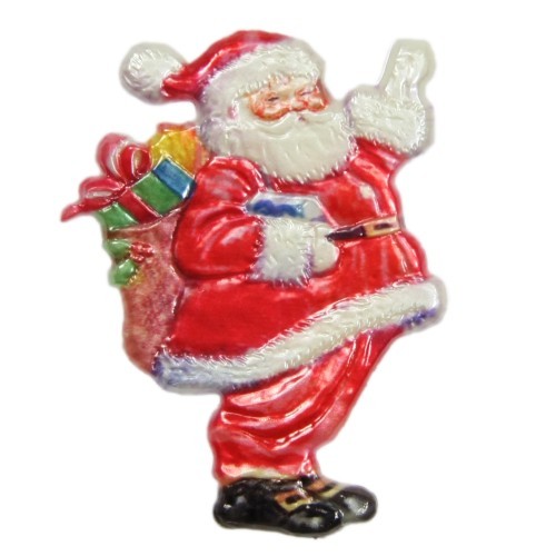 Wachsornament, Winkender Nikolaus, farbig, geprägt, 7x7cm