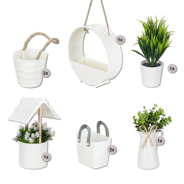 Glückstreffer-Set, Deko-Gefäße, Rohlinge, verschiedene Designs, 8 Stück