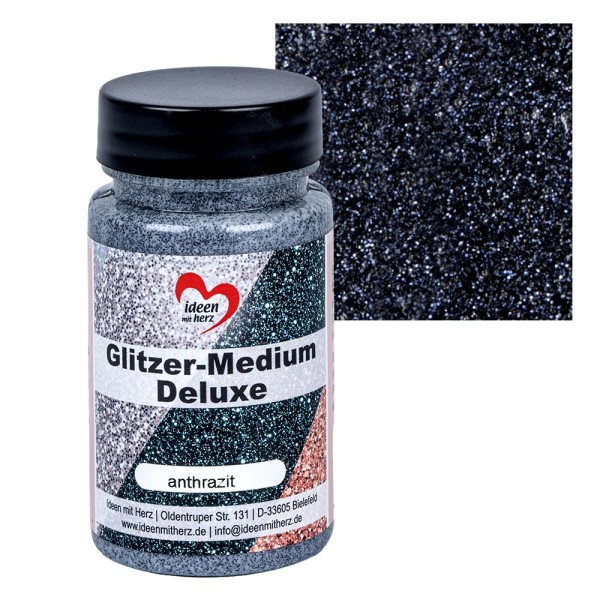 Glitzer-Medium Deluxe, anthrazit, 90ml